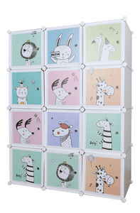 Dětská modulární skříň Eleanor (šedá + dětský vzor)