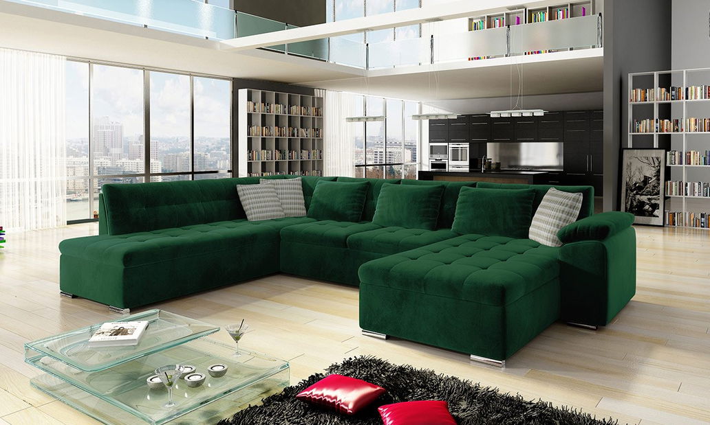 Rohová pohovka Talina s funkcí spaní (Pravá U) (Kronos 019 + Kronos 019 + Senegal 823)