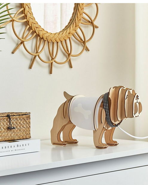 Stolní lampa Druella (světlé dřevo)