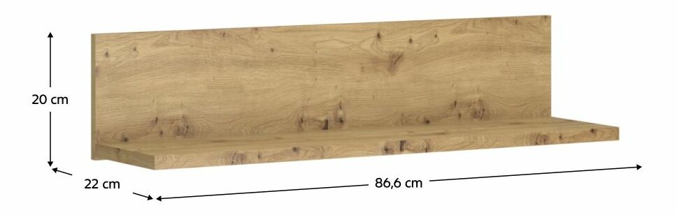 Nástěnná police IRON (dub artisan)