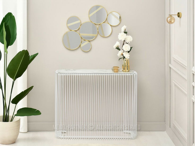 Konzolový stolek Naviole (mramor + bílá)