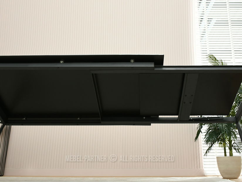 Jídelní stůl Tornado (bílý mramor + černá)