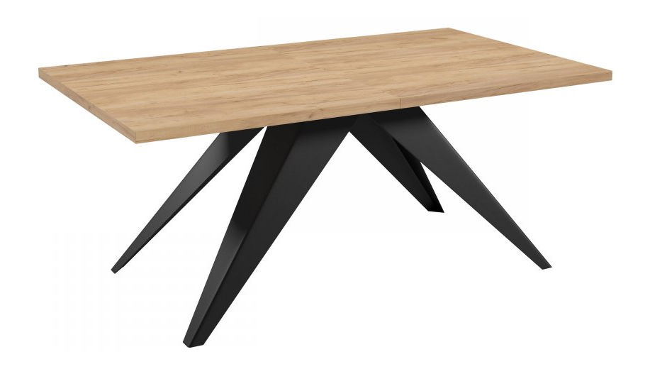Rozkládací jídelní stůl Awalean 140 (černá + dub craft zlatý) (pro 6-10 osob)