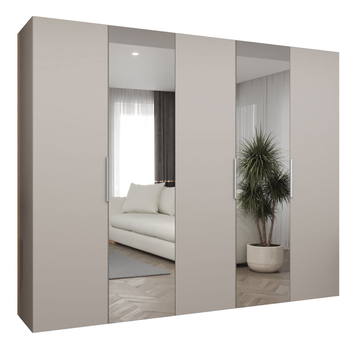 Šatní skříň 250 cm Mirabella 2 (kašmír + kašmír)