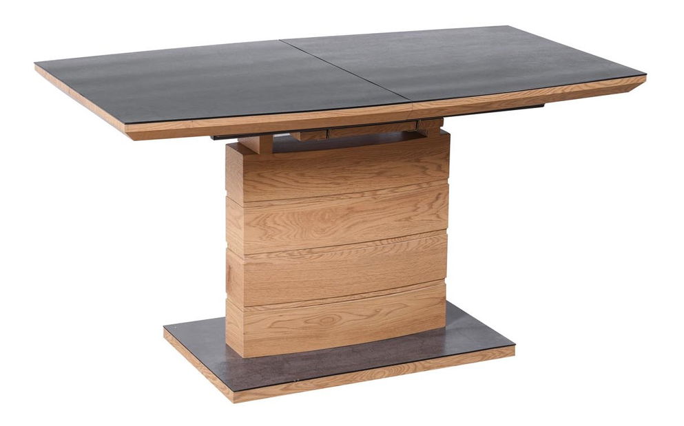 Jídelní stůl Caminne (dub zlatý + tmavě šedá) (pro 6 až 8 osob)