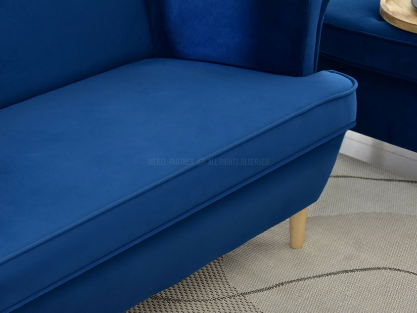 Pohovka dvousedačka ve tvaru ušák Muriera (tmavě modrá + ořech)