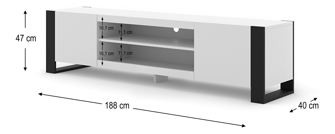 TV stolek/skříňka Montana 188 (bílá)