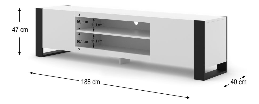 TV stolek/skříňka Montana 158 (bílá)