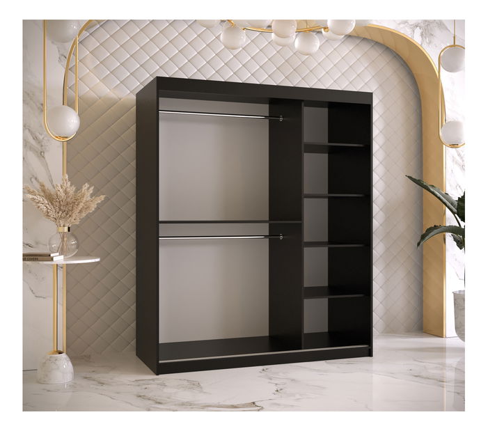 Šatní skříň Riven 1 150 (černá matná + bílá matná)