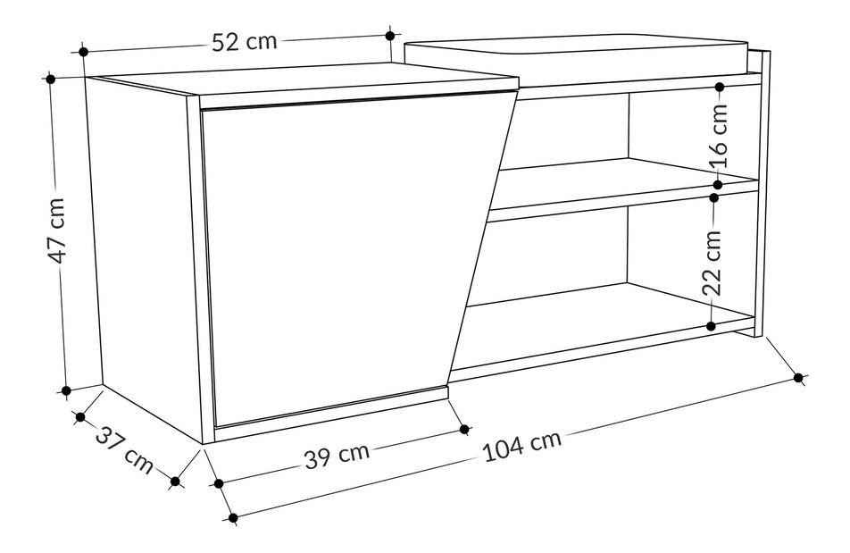 Skříňka na boty Fila (dub + antracit)