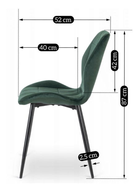 Jídelní set Lomeli (dub zlatý + černá + zelená) (pro 4 osoby)