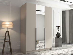 Šatní skříň Merpata II (kašmír + černá) (se zrcadlem)