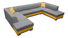 Rohová sedací souprava U Darcia (šedá + žlutá) (L)