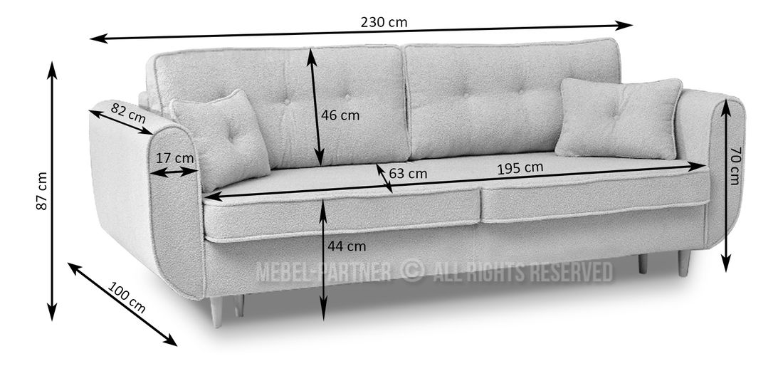 Pohovka dvousedačka Bacteria (béžová)