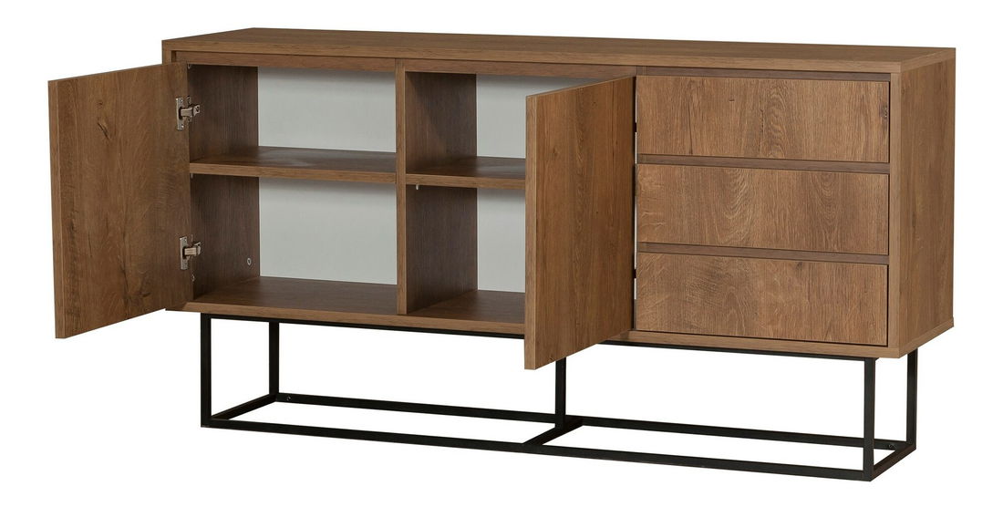 Sada nábytku do obývacího pokoje Laxi 6 (ořech + černá)