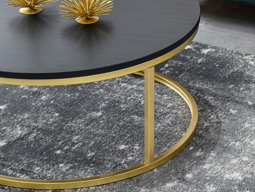 Konferenční stolek Kolja Zest Xl (černá + zlatá)