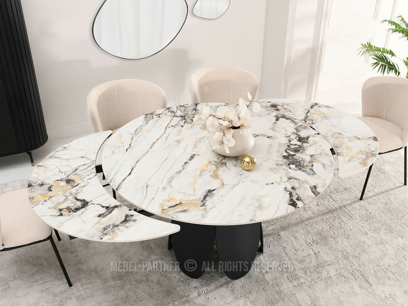 Jídelní stůl Facilidades (mramor + černá)