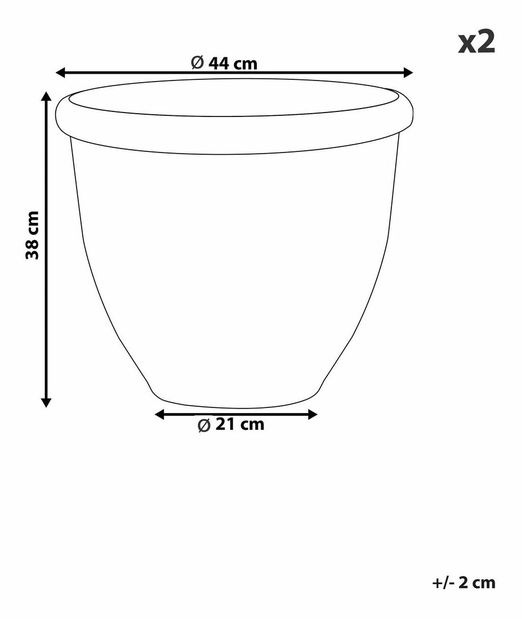 Sada 2 květináčů ⌀ 44 cm Tessu (hnědá)