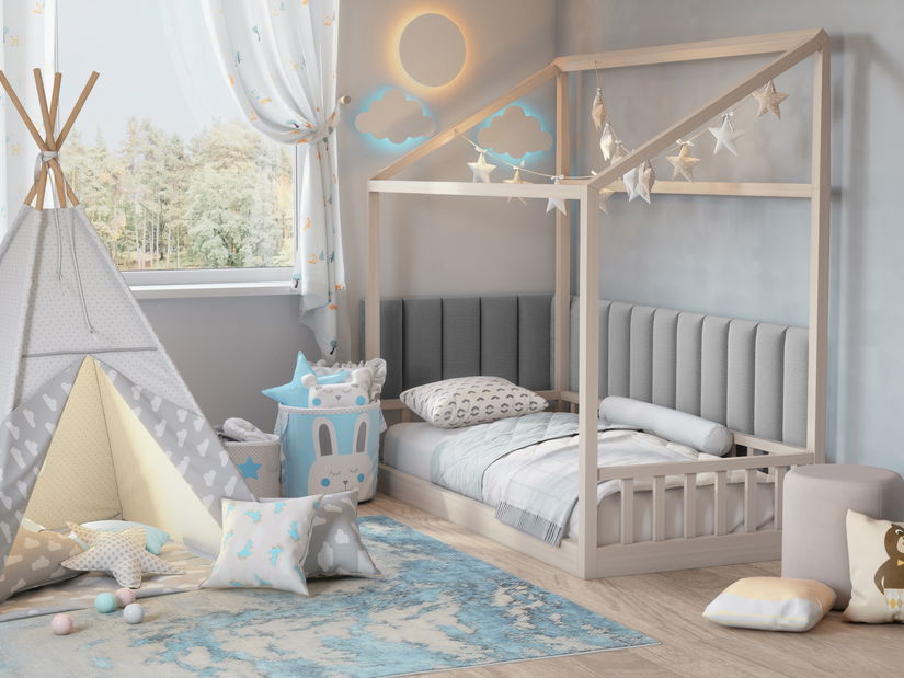 Set 16 čalouněných panelů Quadra 100x220x50 cm (tmavěšedá)