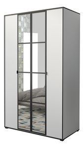 Šatní skříň 120 cm Oklahoma 1 (bílá + černá)