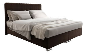 Manželská postel 160 cm Boxspring Penarth Comfort (tmavě hnědá) (s roštem, matrací a úl. prostorem)