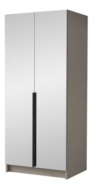 Šatní skříň Smagano III (černá) (se zrcadlem)