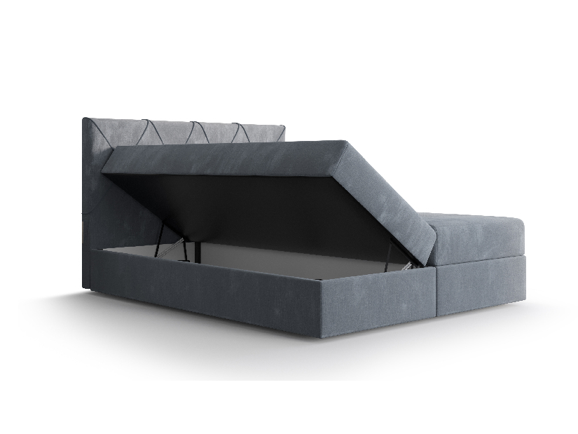 Manželská postel Boxspring 140 cm Athena (hnědá) (s matrací a úložným prostorem)