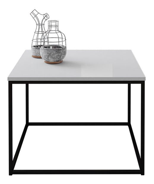 Konferenční stolek Gwendolyn (černá matná + bílý lesk)