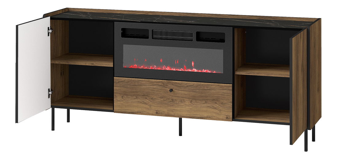 TV stolek Phelan P16 (ořech warmia + černá)