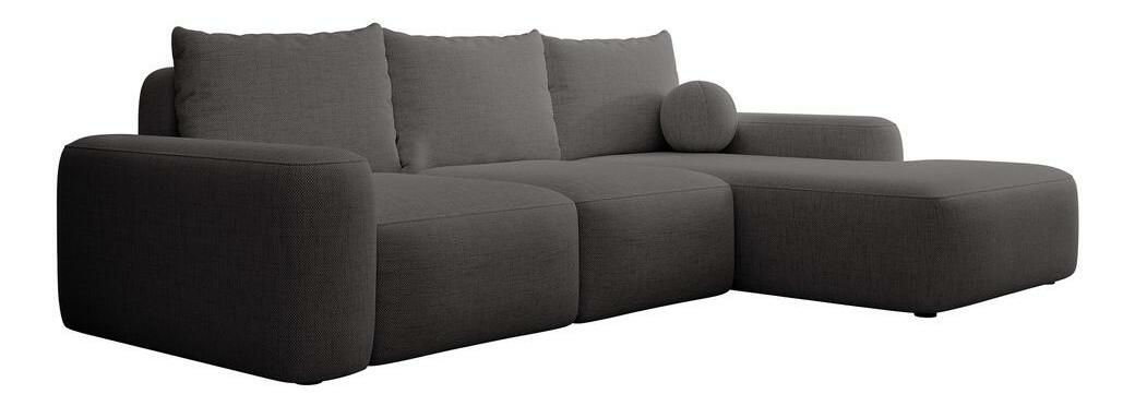 Rohová sedací souprava Carlito (P) (tmavě šedá + černá)