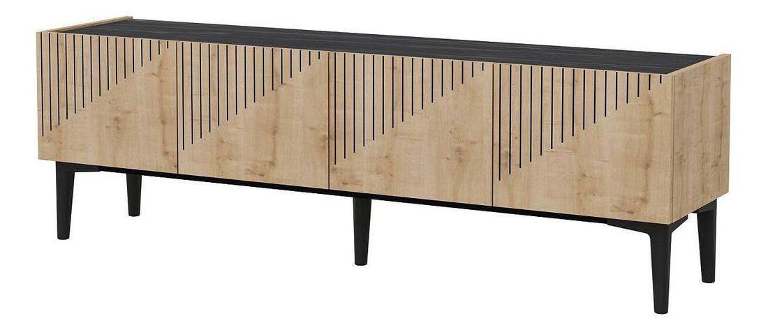 TV stolek/skříňka Tomune 4 (dub safírový + mramor černý)