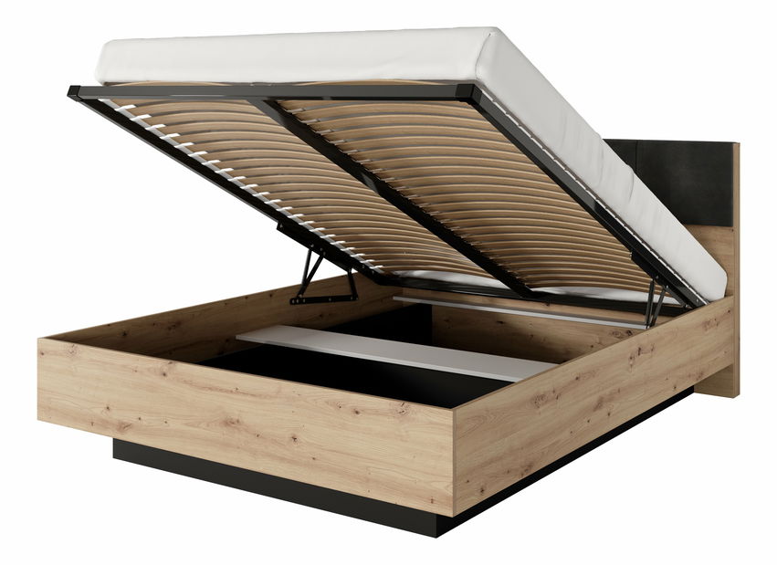 Manželská postel 160 cm Tallin (s úložným prostorem) (bez matrace a roštu) (dub artisan + antracit)