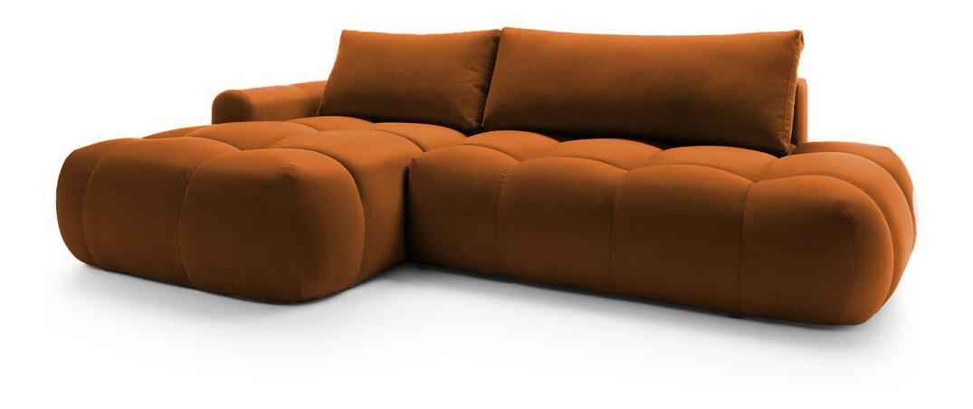 Rohová sedací souprava Ombre (L) (měděná + černá)