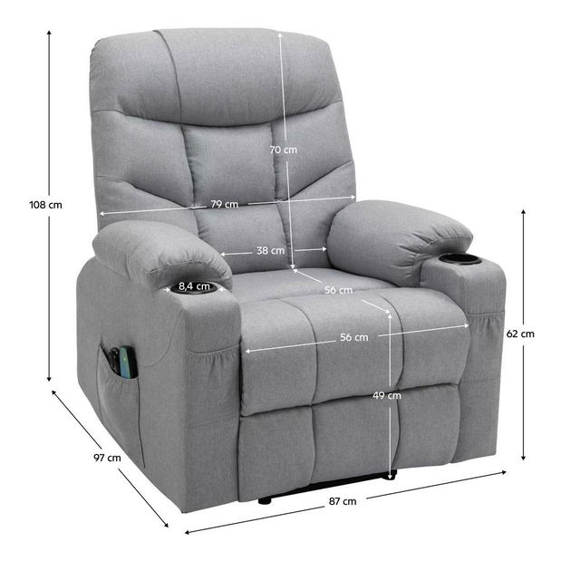 Masážní křeslo Hipocresias (světle šedá)