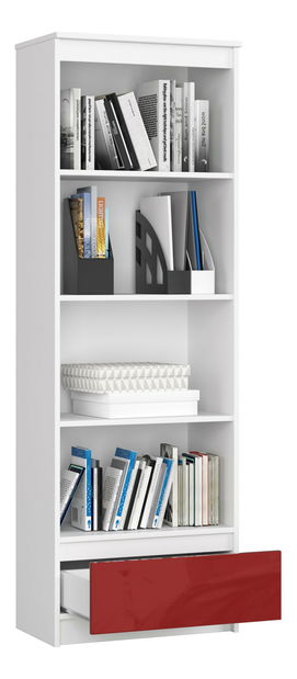 Regál Radha (bílá + červený lesk)