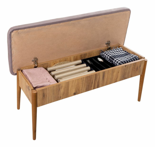 Jídelní set Vlasta 1 (borovice antlantic + šedá) (pro 4 osoby)