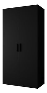 Šatní skříň 100 cm Borry 1 (černá + černá)