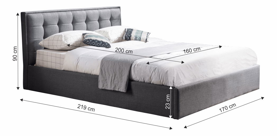 Manželská postel 160 cm Essie (s roštem)