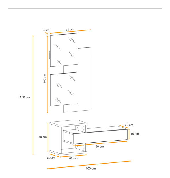 Předsíň Enderly EY2 (dub wotan + černá)