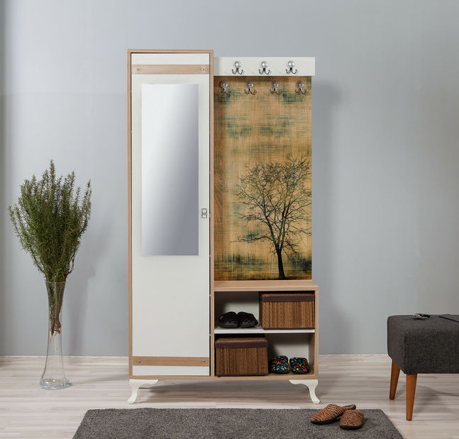 Předsíňová stěna Iris 729 (dub sonoma) (se zrcadlem)