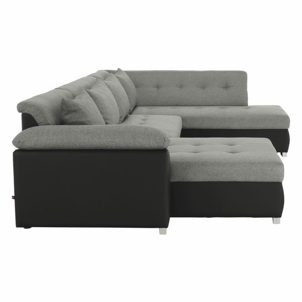 Rohová sedačka U Lemon U (černá + světle šedá) (P)