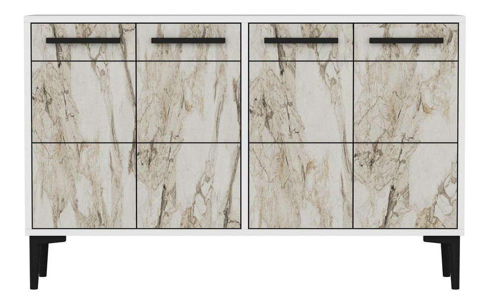 Komoda Daduko (bílá + mramor) *výprodej