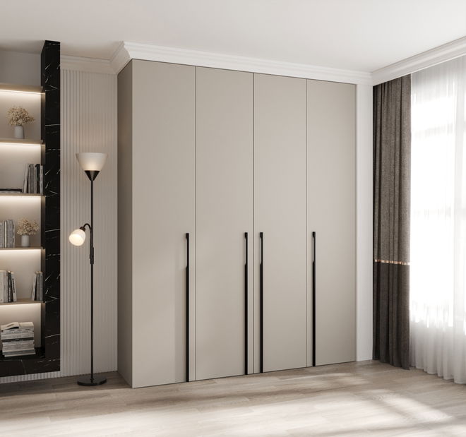 Šatní skříň 200 cm Carmela 40-3 (kašmír + černá)