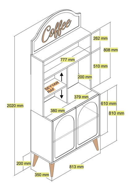 Příborník Lyantela 80 (ořech)