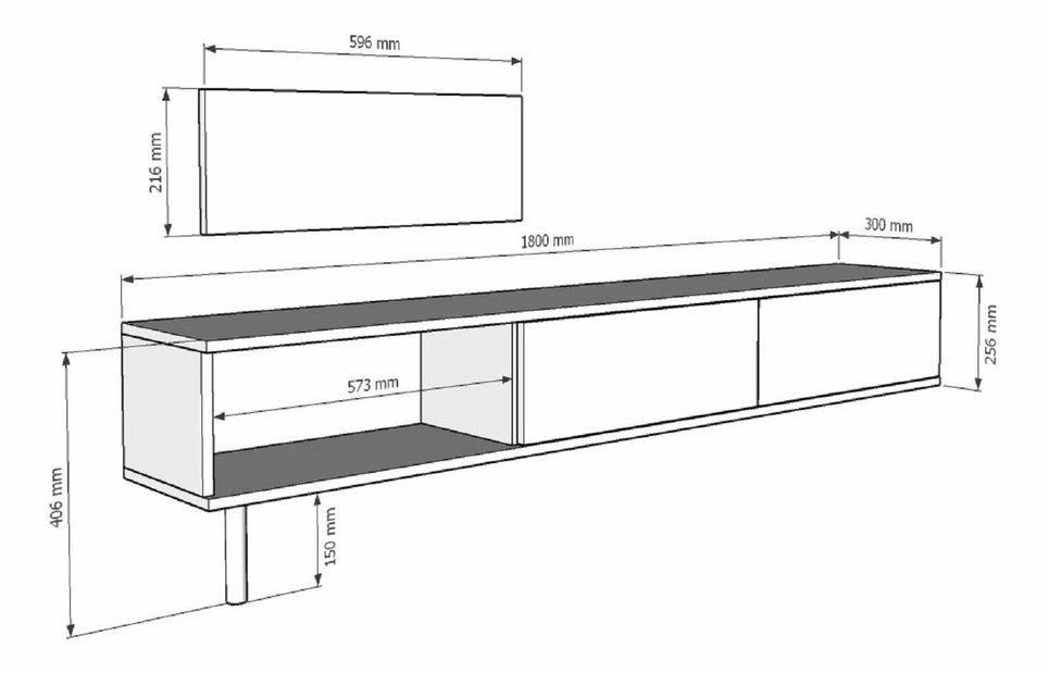 TV stolek/skříňka Yutta 2 (krémová)