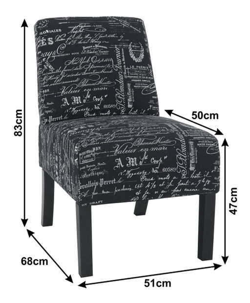 Křeslo Henriot (černo bílý vzor)