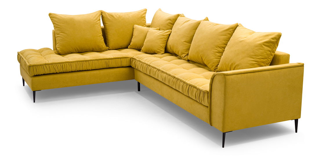 Rohová sedací souprava Lunara (žlutá) (L)