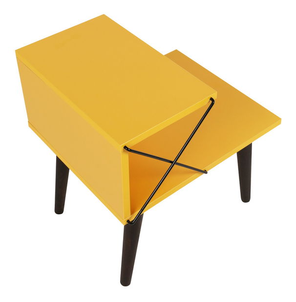 Noční stolek Crossline (žlutá) *bazar