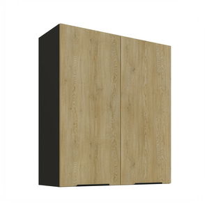 Horní kuchyňská skříňka Carminia 80 G-90 2F (dub cremona + černá)