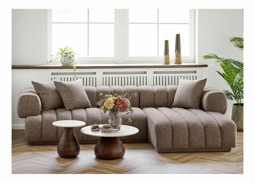 Rohová sedací souprava (P) Aeaveta 2 (hnědá)